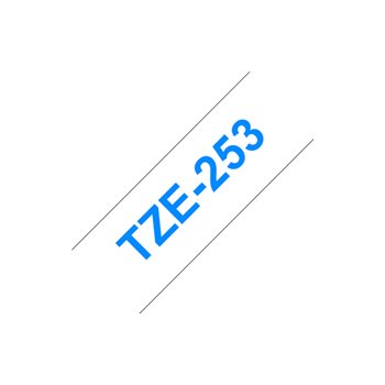 Brother TZe253 Ruban d'étiquettes laminé générique - Texte bleu sur fond blanc - Largeur 24 mm x 8 mètres