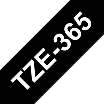 Ruban pour étiquettes laminé générique Brother TZe365 - Texte blanc sur fond noir - Largeur 36 mm x 8 mètres