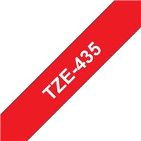 Ruban pour étiquettes laminé générique Brother TZe435 - Texte blanc sur fond rouge - Largeur 12 mm x 8 mètres