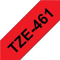 Ruban pour étiquettes laminé générique Brother TZe461 - Texte noir sur fond rouge - Largeur 36 mm x 8 mètres