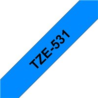 Ruban pour étiquettes laminé générique Brother TZe531 - Texte noir sur fond bleu - Largeur 12 mm x 8 mètres