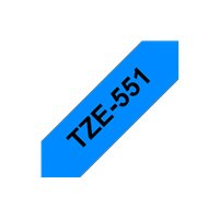 Ruban pour étiquettes laminé générique Brother TZe551 - Texte noir sur fond bleu - Largeur 24 mm x 8 mètres