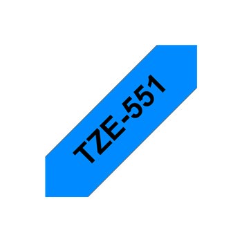 Ruban pour étiquettes laminé générique Brother TZe551 - Texte noir sur fond bleu - Largeur 24 mm x 8 mètres