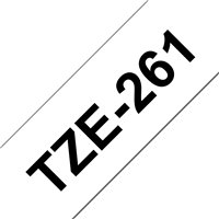 Ruban pour étiquettes laminé générique Brother TZe261 - Texte noir sur fond blanc - Largeur 36 mm x 8 mètres