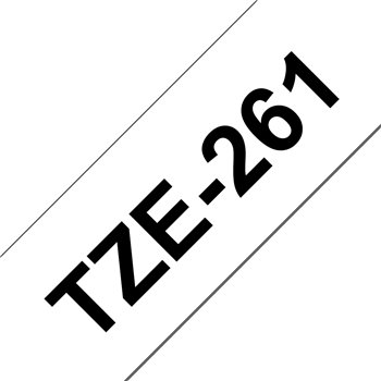 Ruban pour étiquettes laminé générique Brother TZe261 - Texte noir sur fond blanc - Largeur 36 mm x 8 mètres