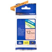 Ruban pour étiquettes laminé fluorescent original Brother TZeB31 - Texte noir sur fond orange - Largeur 12 mm x 5 mètres