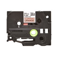 Ruban pour étiquettes laminé fluorescent original Brother TZeB51 - Texte noir sur fond blanc - Largeur 24 mm x 5 mètres