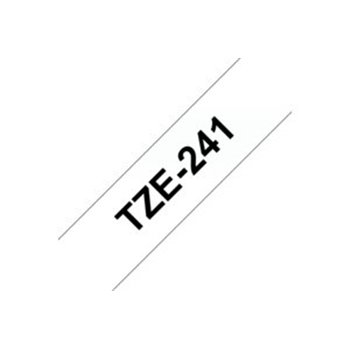 Ruban pour étiquettes laminé générique Brother TZe241 - Texte noir sur fond blanc - Largeur 18 mm x 8 mètres