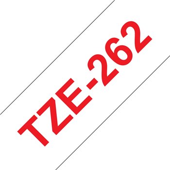 Ruban pour étiquettes laminé générique Brother TZe262 - Texte rouge sur fond blanc - Largeur 36 mm x 8 mètres