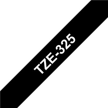 Ruban pour étiquettes laminé générique Brother TZe325 - Texte blanc sur fond noir - Largeur 9 mm x 8 mètres