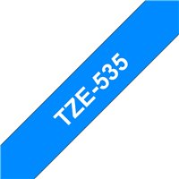 Ruban pour étiquettes laminé générique Brother TZe535 - Texte blanc sur fond bleu - Largeur 12 mm x 8 mètres