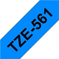 Brother TZe561 Ruban pour étiquettes laminé original - Texte noir sur fond bleu - Largeur 36 mm x 8 mètres