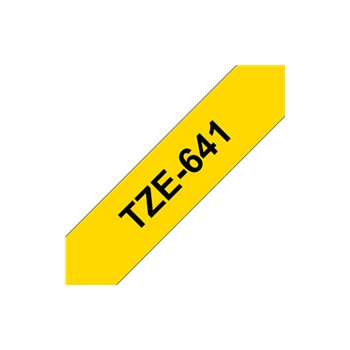 Ruban pour étiquettes laminé générique Brother TZe641 - Texte noir sur fond jaune - Largeur 18 mm x 8 mètres