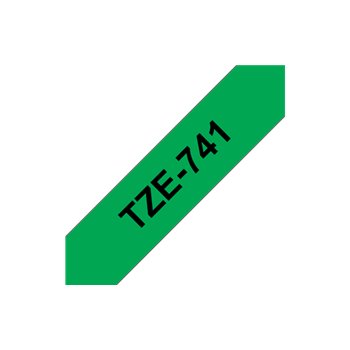 Ruban pour étiquettes laminé générique Brother TZe741 - Texte noir sur fond vert - Largeur 18 mm x 8 mètres