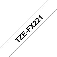 Brother TZeFX221 Ruban pour étiquettes laminé flexible original - Texte noir sur fond blanc - Largeur 9 mm x 8 mètres
