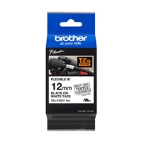 Brother TZeFX231 Ruban pour étiquettes laminé flexible original - Texte noir sur fond blanc - Largeur 12 mm x 8 mètres