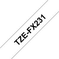 Brother TZeFX231 Ruban pour étiquettes laminé flexible original - Texte noir sur fond blanc - Largeur 12 mm x 8 mètres