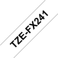 Brother TZeFX241 Ruban pour étiquettes laminé flexible original - Texte noir sur fond blanc - Largeur 18 mm x 8 mètres
