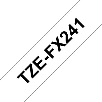 Brother TZeFX241 Ruban pour étiquettes laminé flexible original - Texte noir sur fond blanc - Largeur 18 mm x 8 mètres