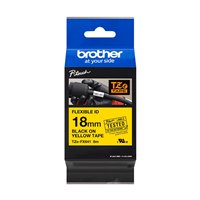 Brother TZeFX641 Ruban pour étiquettes laminé flexible original - Texte noir sur fond jaune - Largeur 18 mm x 8 mètres