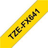 Brother TZeFX641 Ruban pour étiquettes laminé flexible original - Texte noir sur fond jaune - Largeur 18 mm x 8 mètres