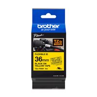 Brother TZeFX661 Ruban pour étiquettes laminé flexible original - Texte noir sur fond jaune - Largeur 36 mm x 8 mètres