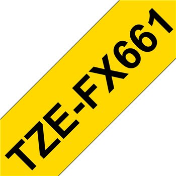 Brother TZeFX661 Ruban pour étiquettes laminé flexible original - Texte noir sur fond jaune - Largeur 36 mm x 8 mètres