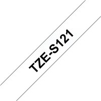 Brother TZeS121 Ruban pour étiquettes laminé super adhésif original - Texte noir sur fond transparent - Largeur 9 mm x 8 mètres