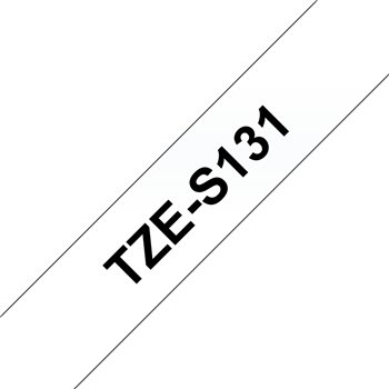Brother TZeS131 ​​​​Ruban d'étiquettes laminé super adhésif original - Texte noir sur fond transparent - Largeur 12 mm x 8 mètre
