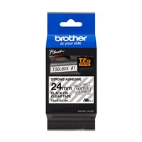 Brother TZeS151 Ruban pour étiquettes laminé super adhésif original - Texte noir sur fond transparent - Largeur 24 mm x 8 mètres