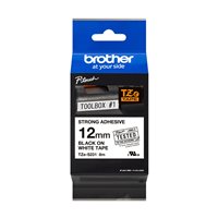 Brother TZeS231 Ruban pour étiquettes laminé super adhésif original - Texte noir sur fond blanc - Largeur 12 mm x 8 mètres