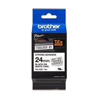 Brother TZeS251 Ruban pour étiquettes laminé super adhésif original - Texte noir sur fond blanc - Largeur 24 mm x 8 mètres