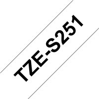 Brother TZeS251 Ruban pour étiquettes laminé super adhésif original - Texte noir sur fond blanc - Largeur 24 mm x 8 mètres