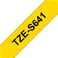 Brother TZeS641 Ruban pour étiquettes laminé super adhésif original - Texte noir sur fond jaune - Largeur 18 mm x 8 mètres