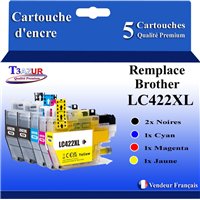 Lot de 5 Cartouches compatibles Brother LC422XL (LC422XLBK)