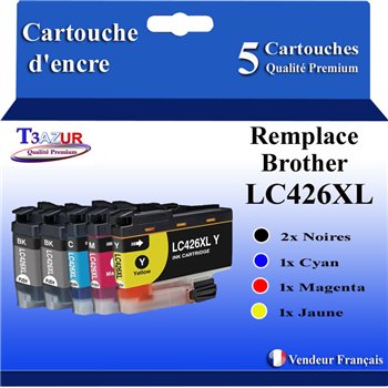Lot de 5 Cartouches compatibles Brother LC426XL