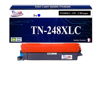 Toner compatible Brother TN248XLC - Cyan -2 300 pages