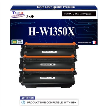 3x Toners compatibles avec HP W135XA (135X) - 1 100 pages (non compatibles avec les Imprimantes HP+)