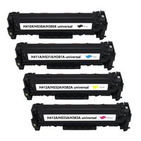 Lot de 4 Toners compatibles avec HP CE410X / CE411A/ CE412A/ CE413A