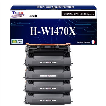 4x Toners compatibles avec HP W1470X(147X) - 25 200 pages