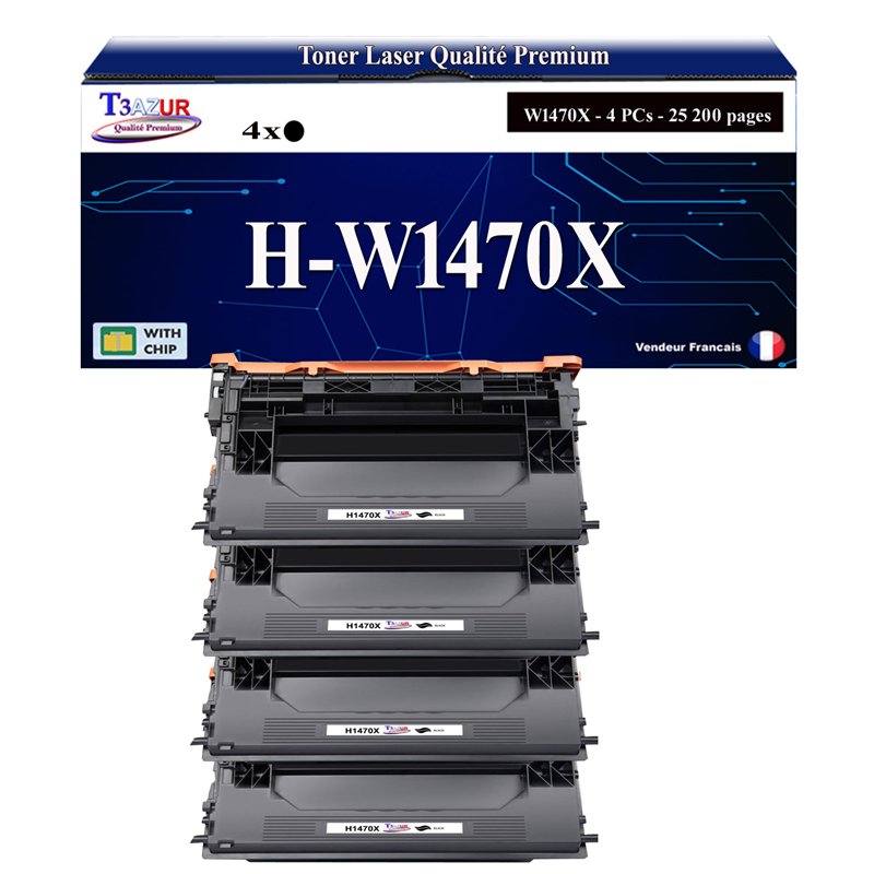 4x Toners compatibles avec HP W1470X(147X) - 25 200 pages 4x Toners compatibles avec HP W1470X(147X) - 25 200 pages