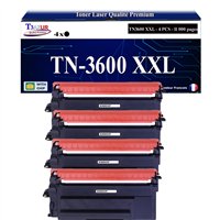 Lot de 2 Toners compatibles Brother TN3600 XXL Noir- 11 000 pages