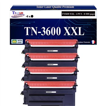 Lot de 2 Toners compatibles Brother TN3600 XXL Noir- 11 000 pages
