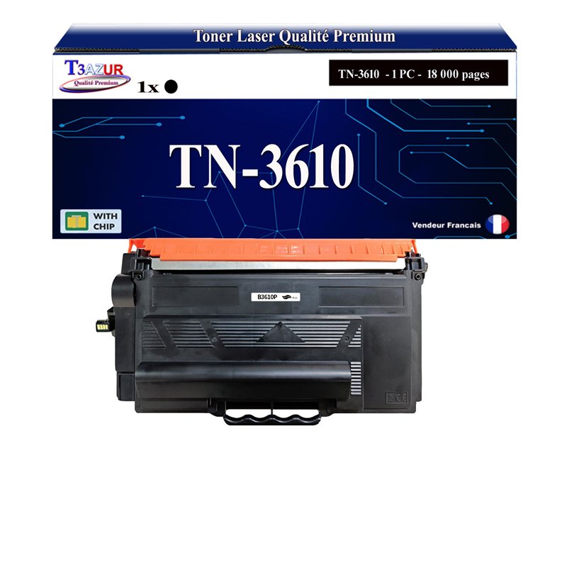 Toner compatible Brother TN3610 Noir- 18 000 pages