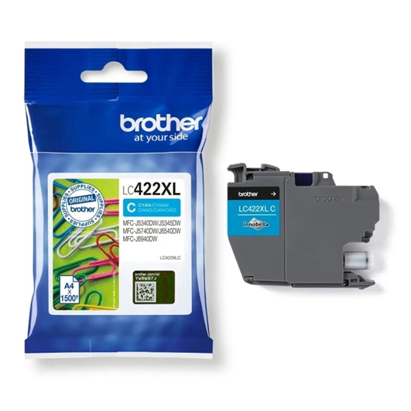 Original- Cartouche Brother LC422XL (LC422XLC) Cyan