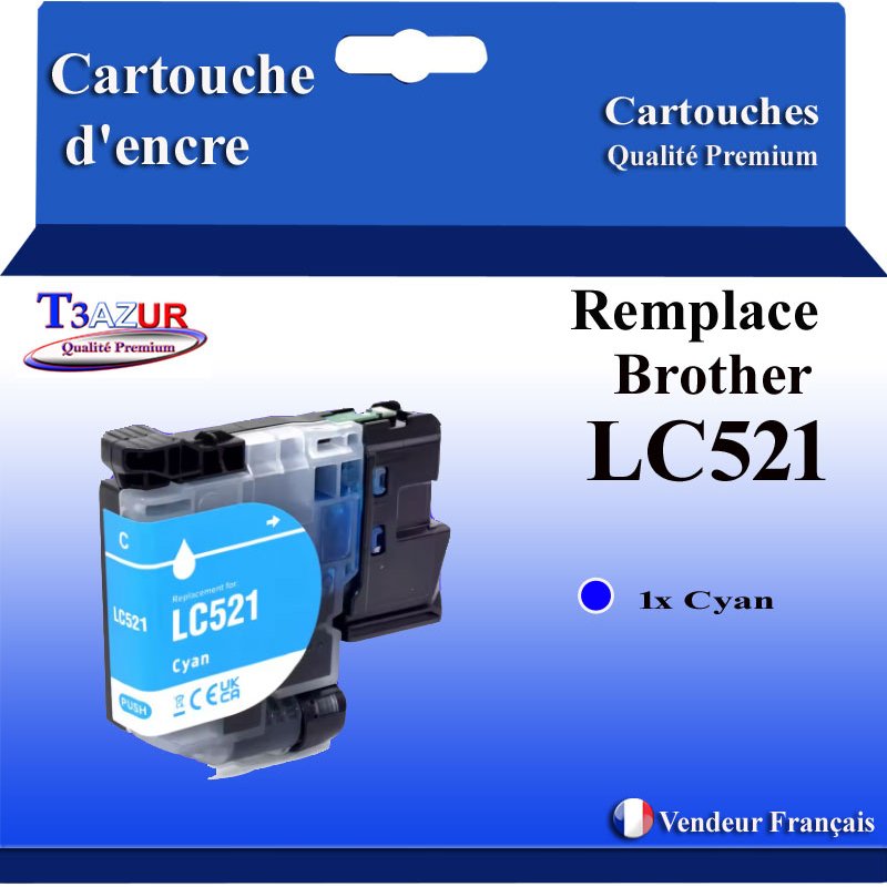 Cartouche compatible Brother LC521 (LC521C) Cyan