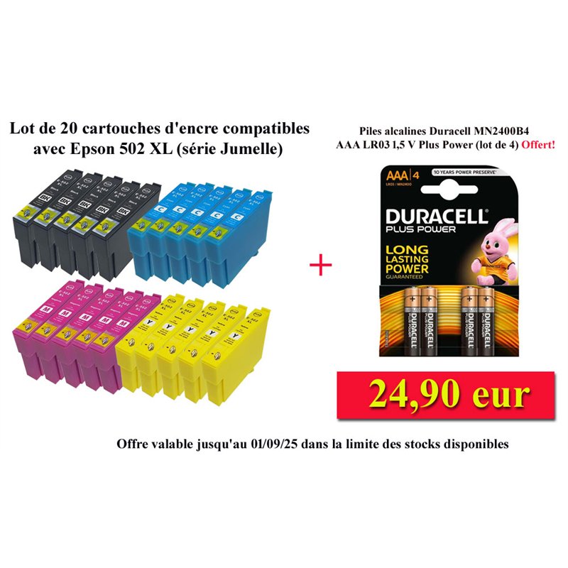Lot de 8 Cartouche compatible Epson T02V6 (502 XL) Lot de 8 Cartouche compatible Epson T02V6 (502 XL)