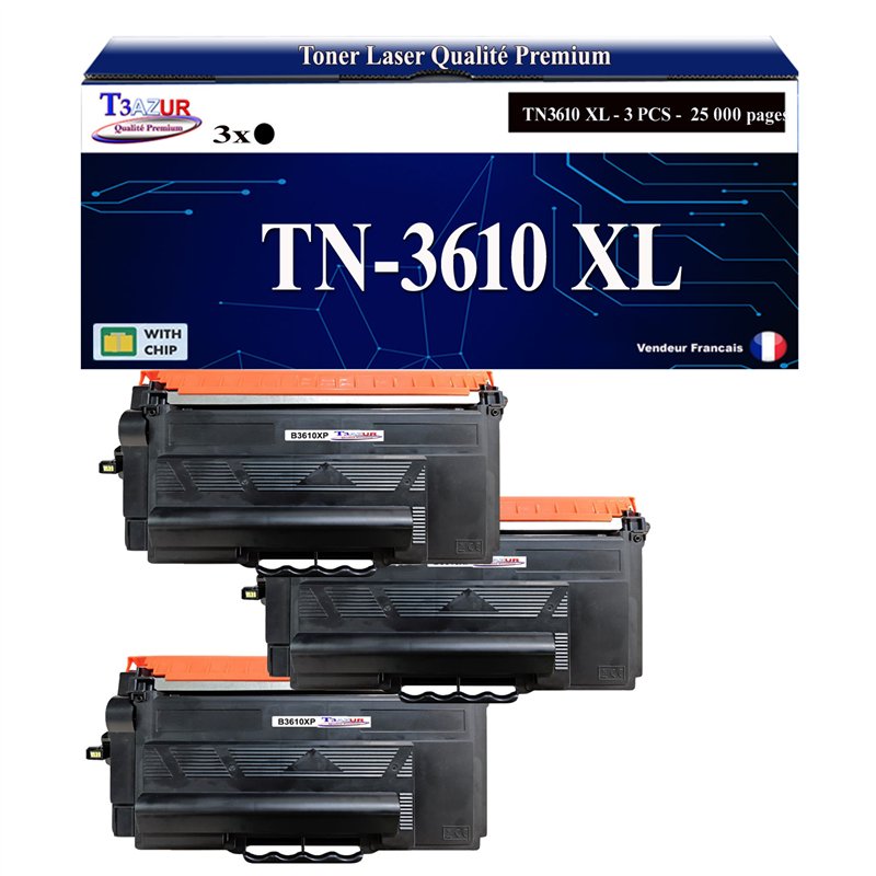 Toner compatible Brother TN3610 XL Noir- 25 000 pages