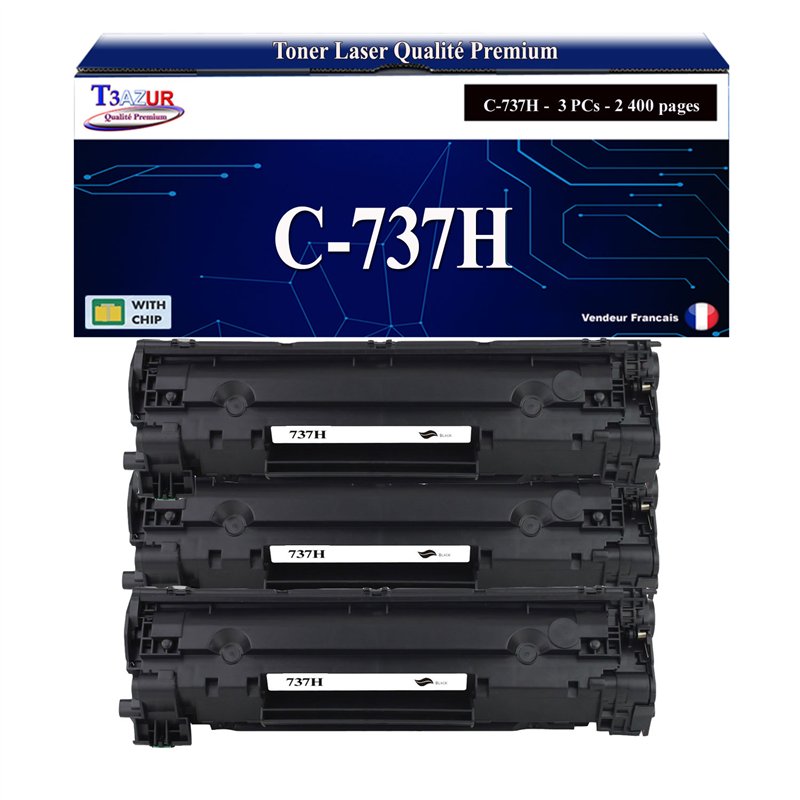 Lot de 4 Toner compatible avec Canon 737 (9435B002)- 2 400 pages