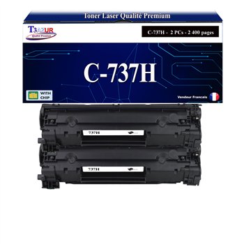 Lot de 2 Toner compatible avec Canon 737 (9435B002)- 2 400 pages